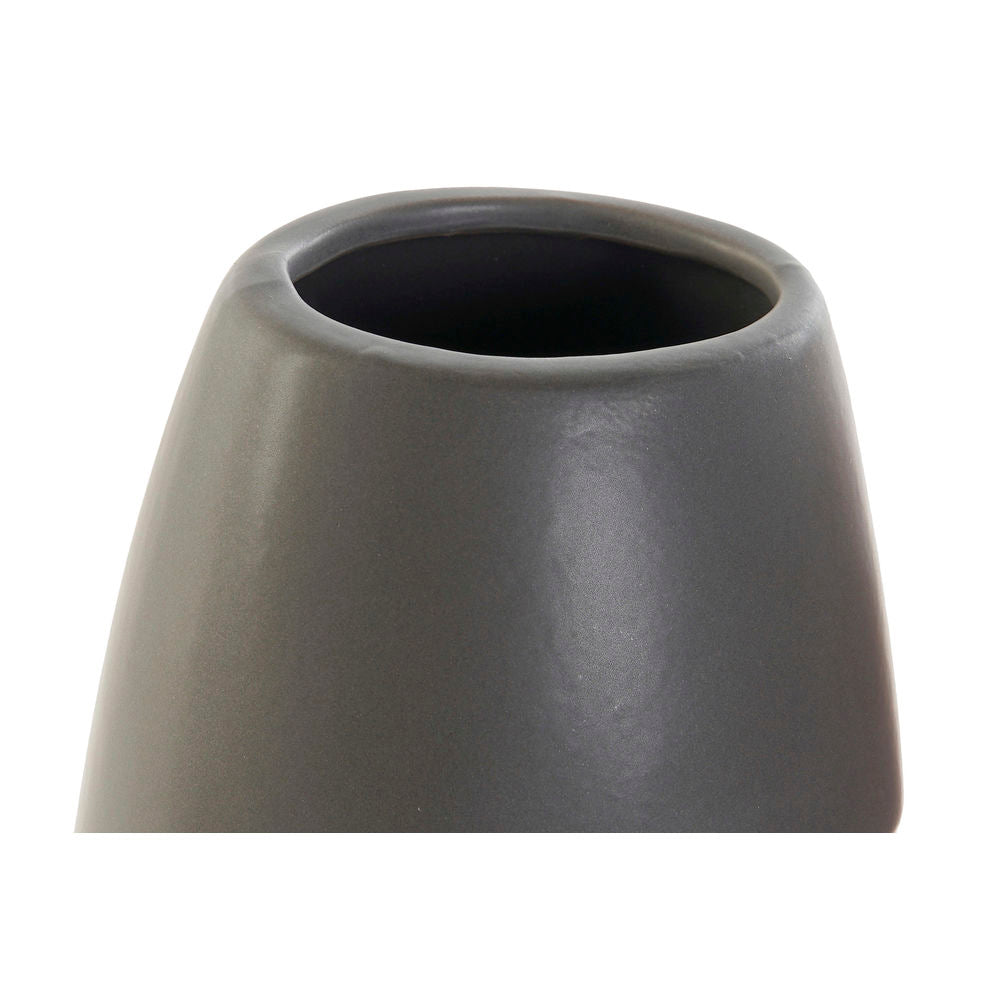 Vase DKD Home Decor Dark grey Light Pink Ceramic Modern 9,5 x 9,5 x 28