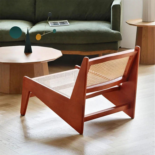 Nordic Solid Wood Lounge Seat Designer Kangaroo Chairs Rattan Woven