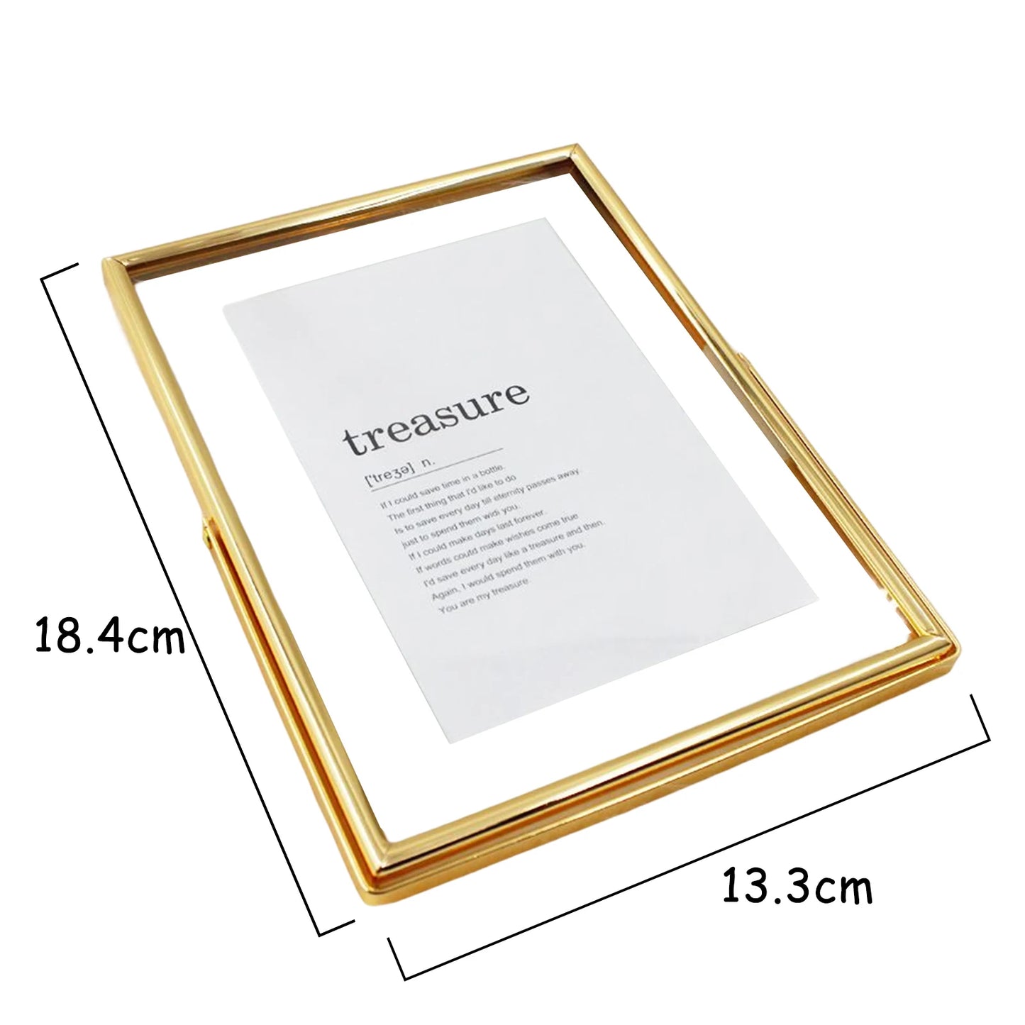 Gold Silver Floating Picture Frame Geometric Picture Frame Desk Vertical Frame Home or Wedding Decoration