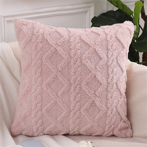 Olanly Twist Knitting Plush Pillow Cover 45x45 Vintage Knitted Pillow