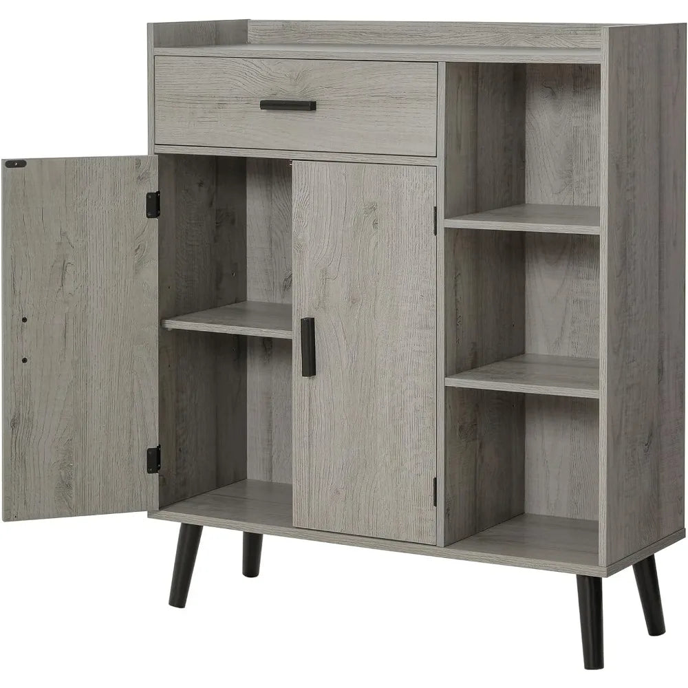 Cabinet Kitchen Cabinets 2 Doors & 3 Shelves Furniture Kitchen Cupboard for Living Room Hallyway Freestanding Storage Cabinet
