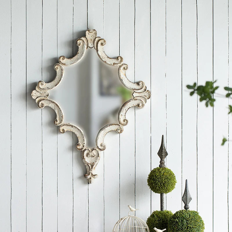 Modern Design Wall Mirror Hanging Living Room Square Macrame Nordic Mirror Retro Decorative Nordic Spiegel House Decoration
