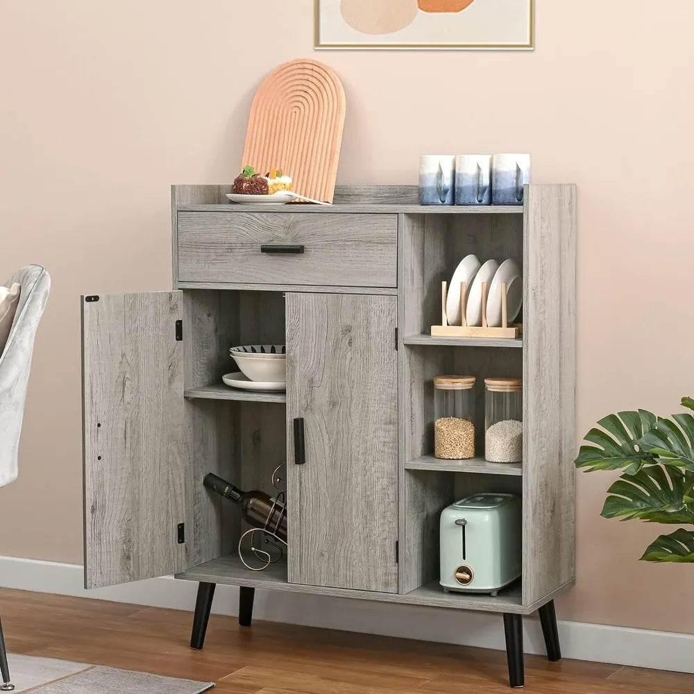 Cabinet Kitchen Cabinets 2 Doors & 3 Shelves Furniture Kitchen Cupboard for Living Room Hallyway Freestanding Storage Cabinet