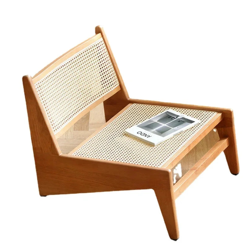 Nordic Solid Wood Lounge Seat Designer Kangaroo Chairs Rattan Woven
