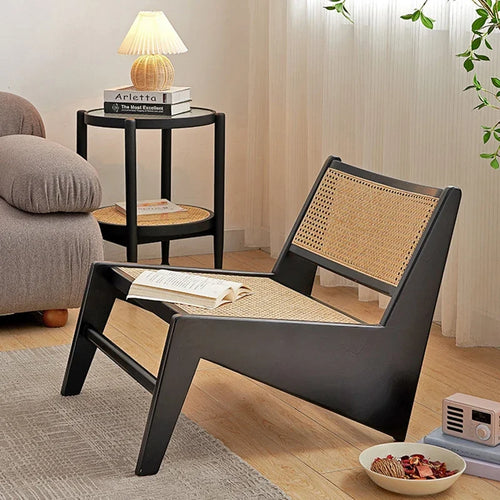 Nordic Solid Wood Lounge Seat Designer Kangaroo Chairs Rattan Woven