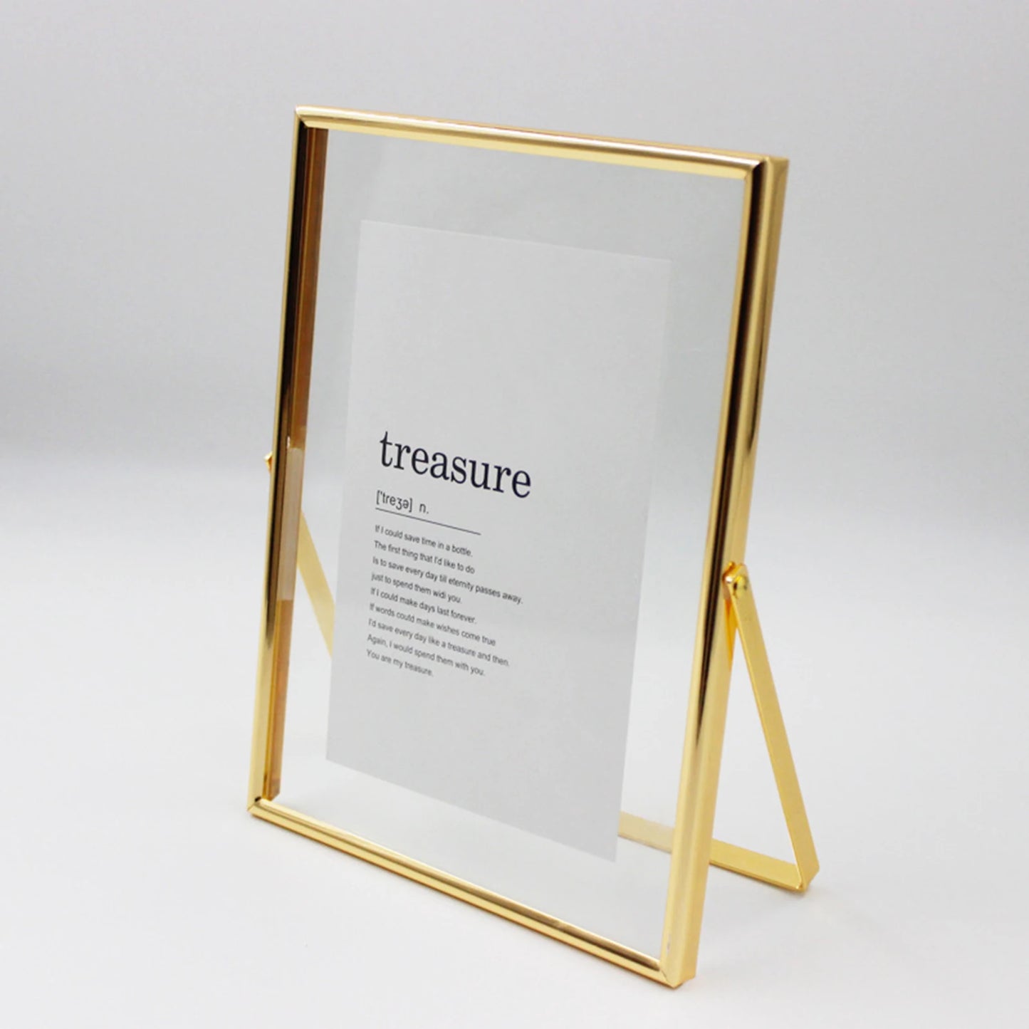 Gold Silver Floating Picture Frame Geometric Picture Frame Desk Vertical Frame Home or Wedding Decoration