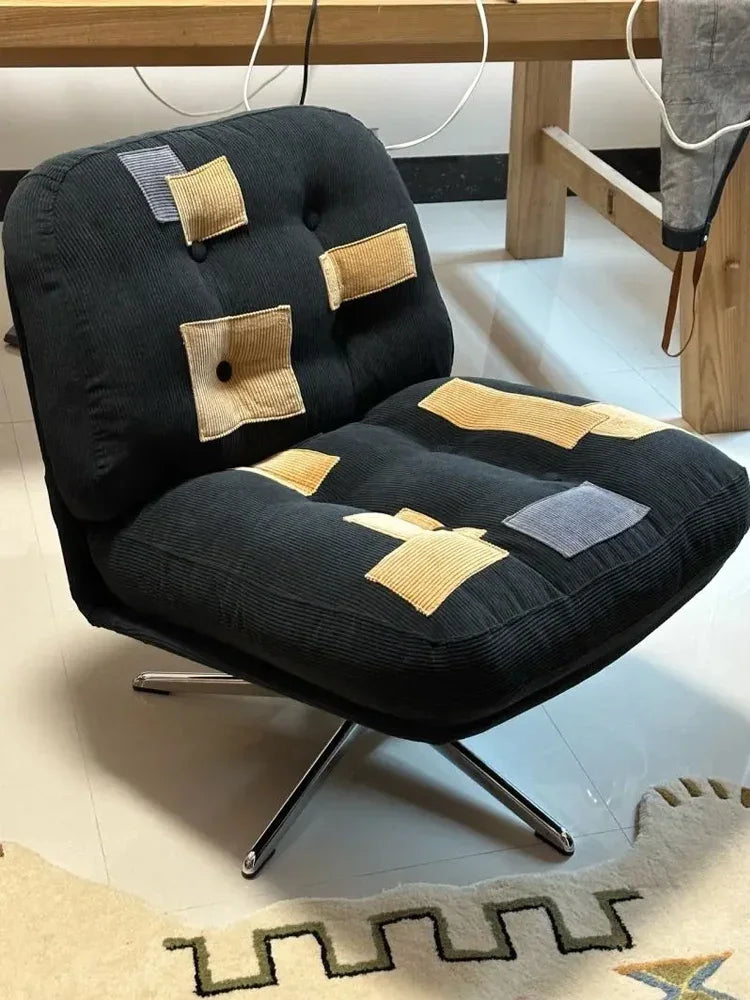 Luxury Single Sofa Chairs Green Corduroy Fabric Home Furniture Living Room