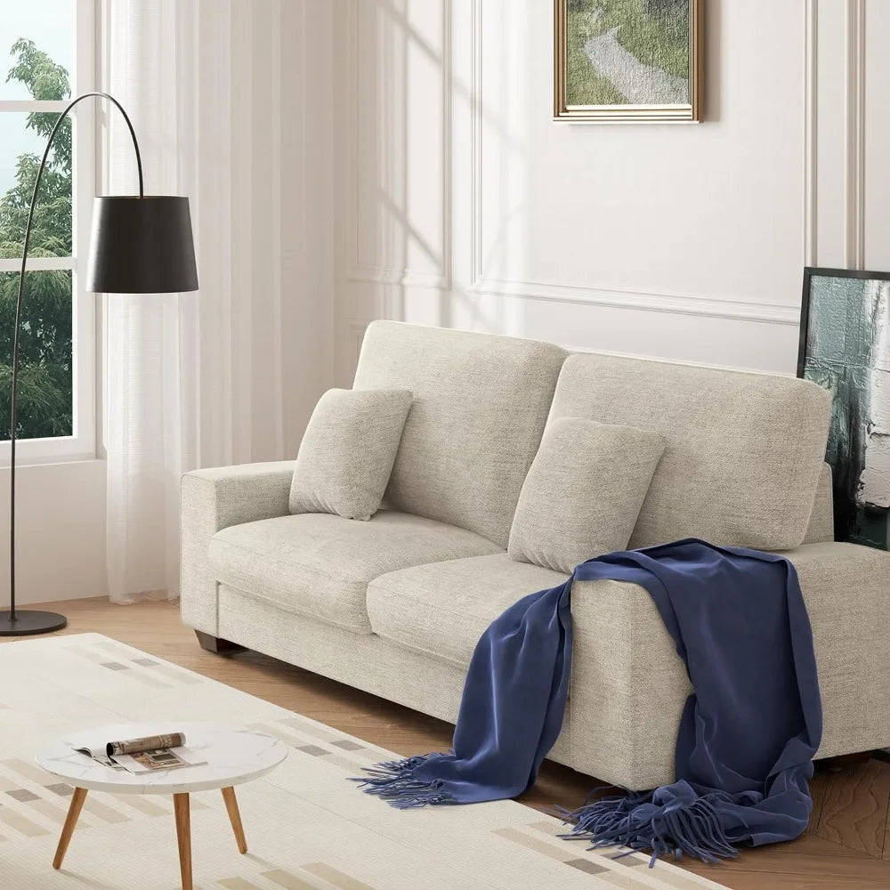 Modern Living Room 3 Seater Recliner Sofa, Comes with 2 Decorative Pillows