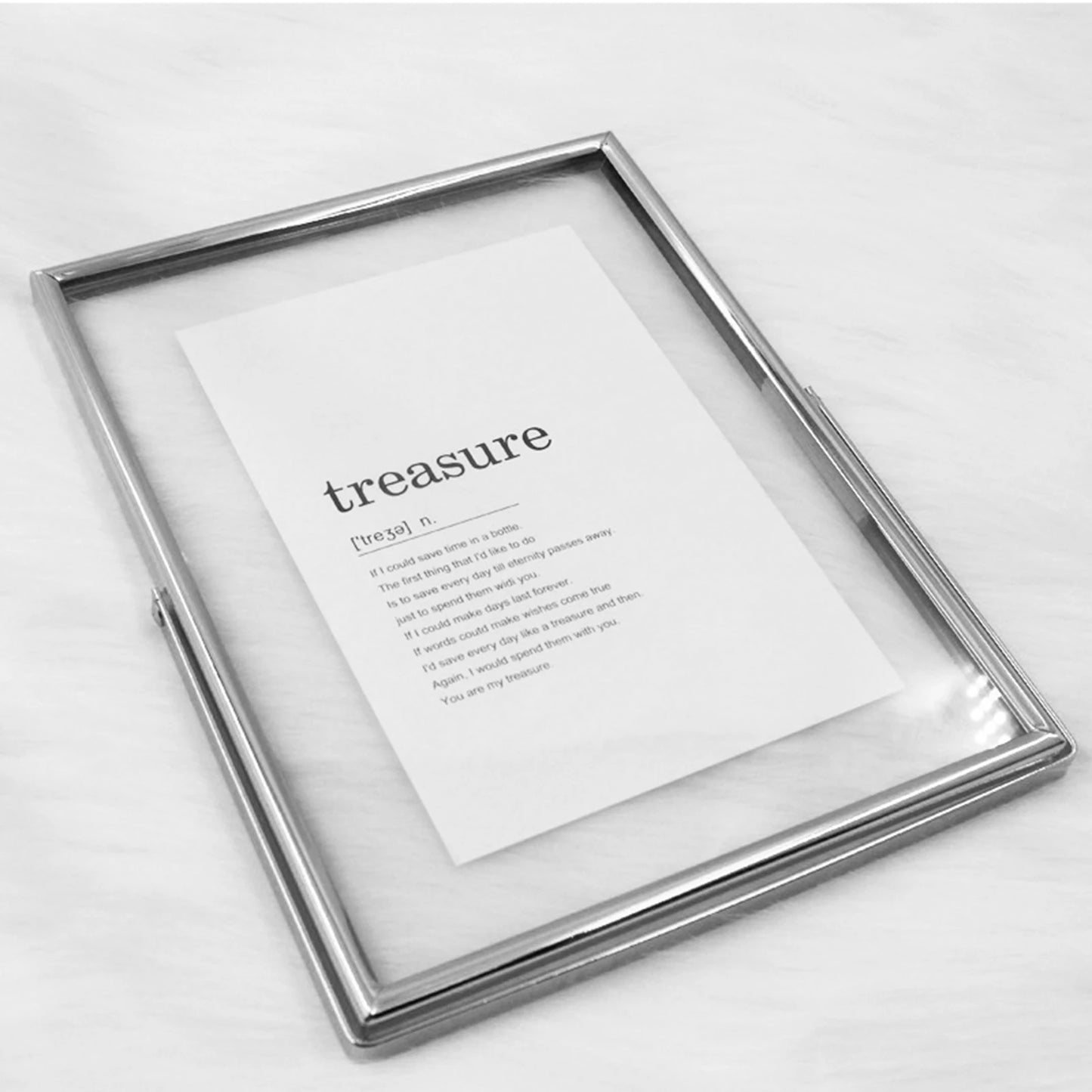 Gold Silver Floating Picture Frame Geometric Picture Frame Desk Vertical Frame Home or Wedding Decoration