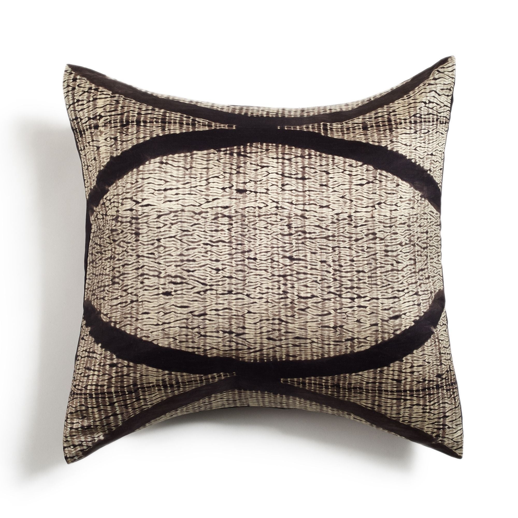 Arc Coral Hand Crafted Shibori Print Mulberry Silk Pillow - Bluepandahomedecor