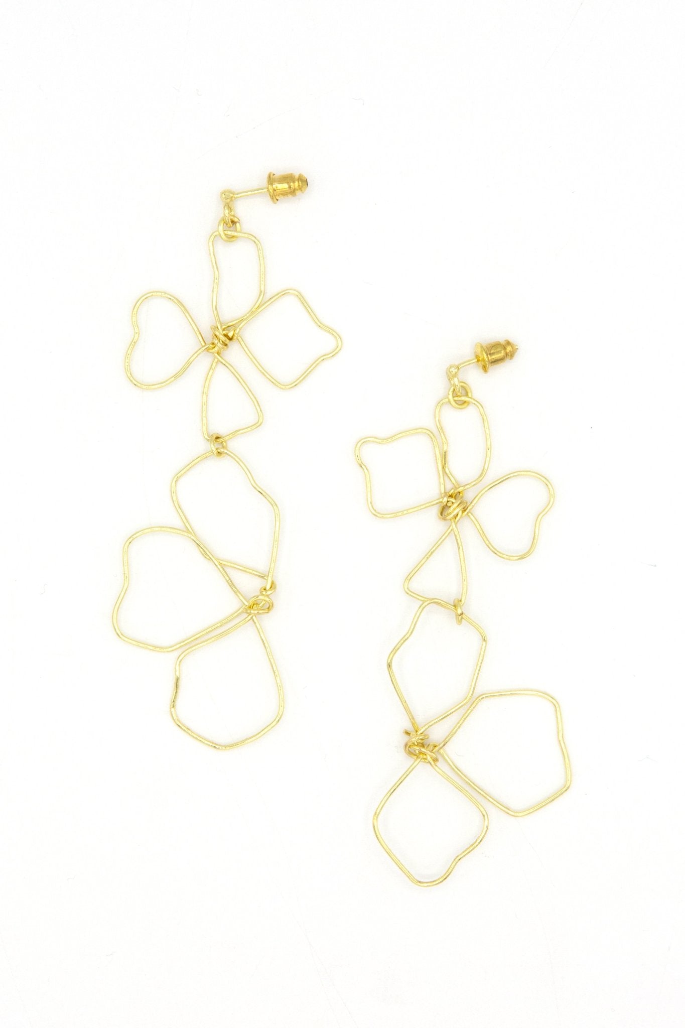 Continuous Line Art Earrings - Wildflower - Bluepandahomedecor