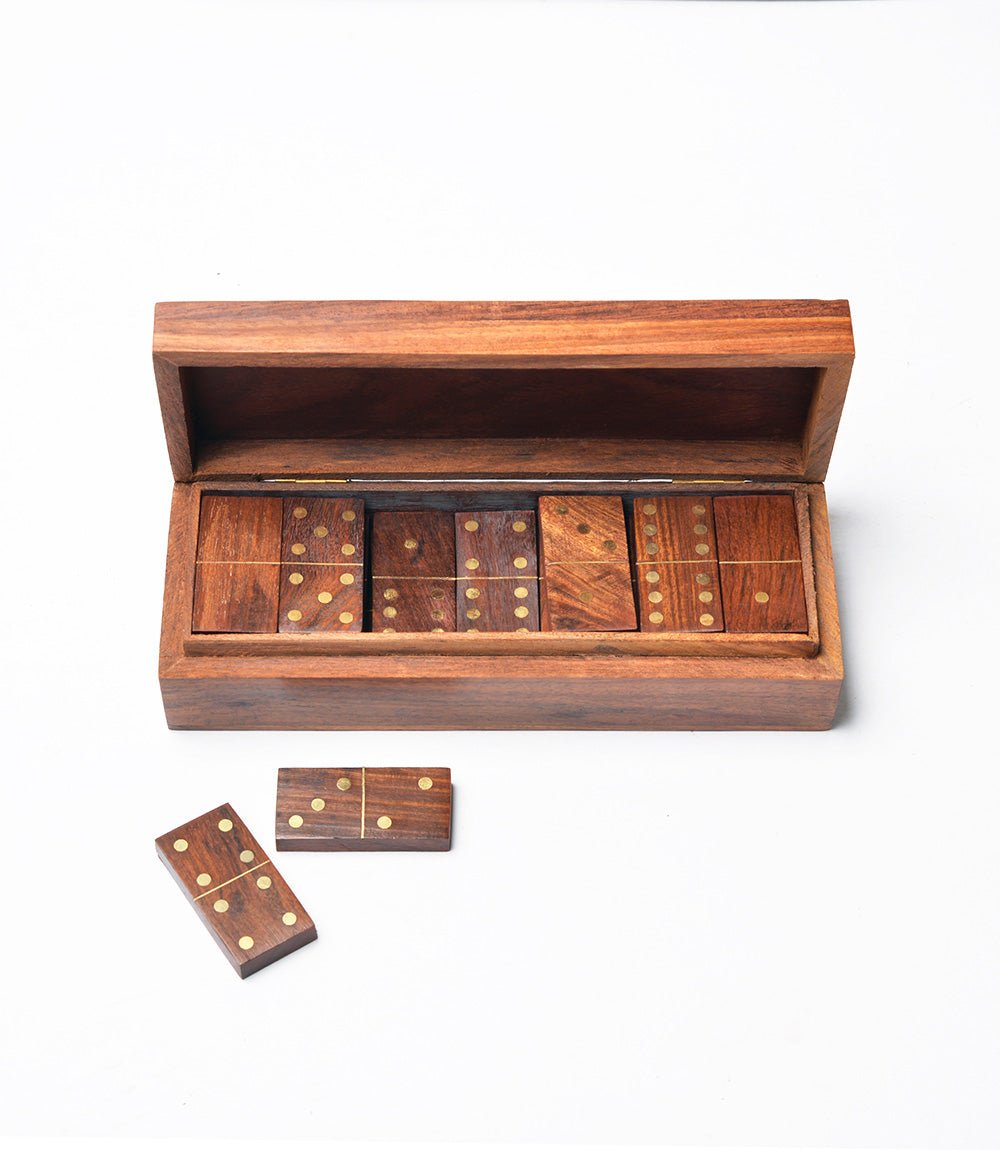 Domino Family Fun Wooden Game Set - Handmade - Bluepandahomedecor