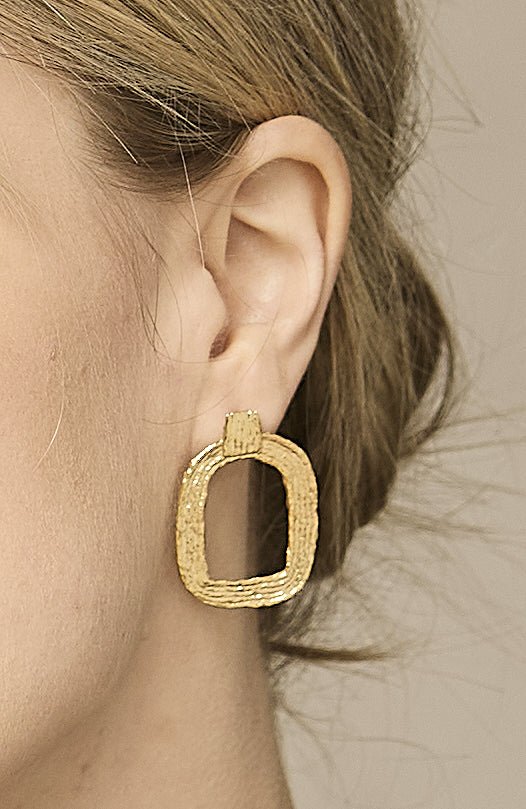 Eva Hoop Earrings - 14K Gold Plate - Bluepandahomedecor