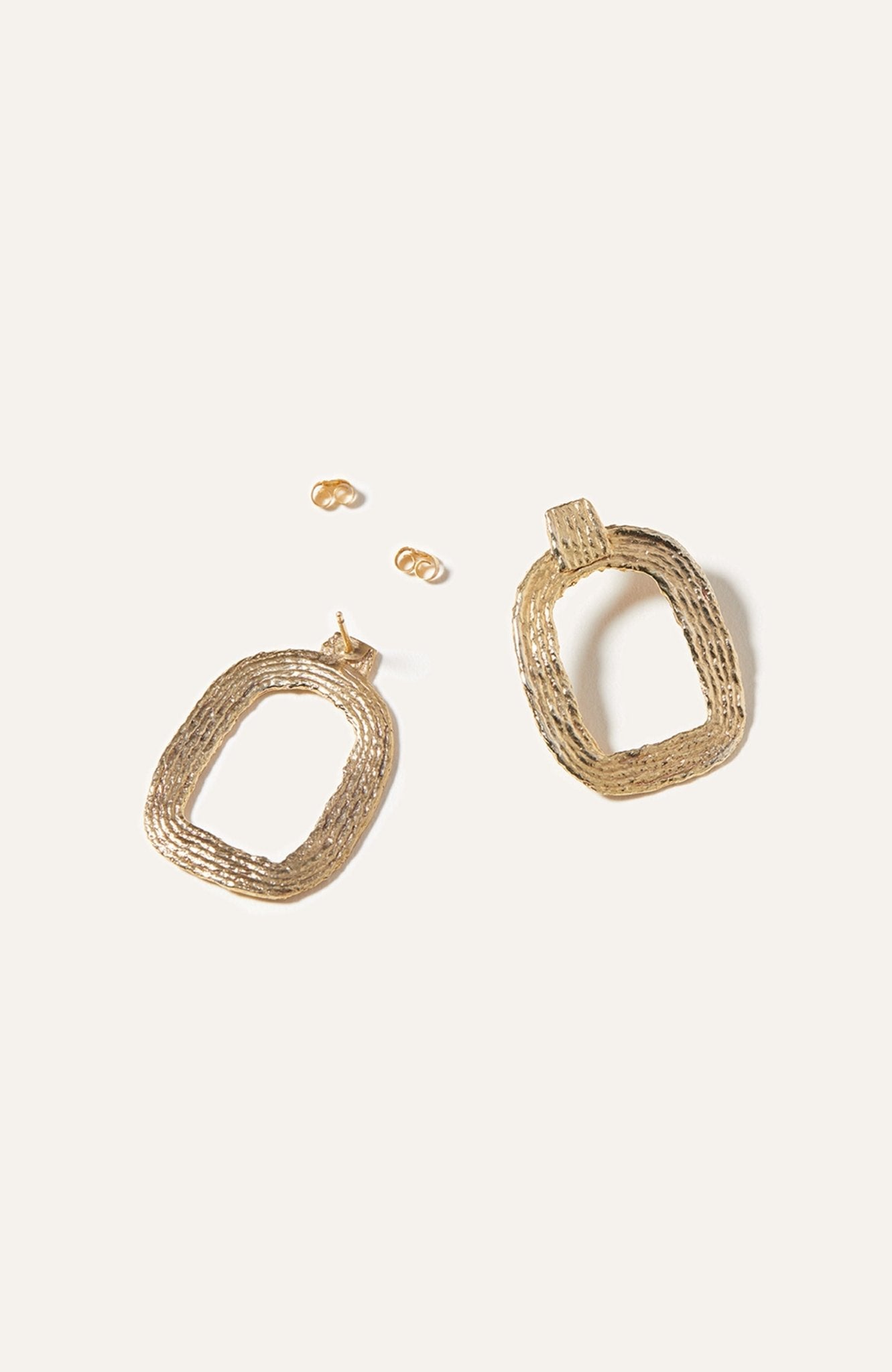 Eva Hoop Earrings - 14K Gold Plate - Bluepandahomedecor