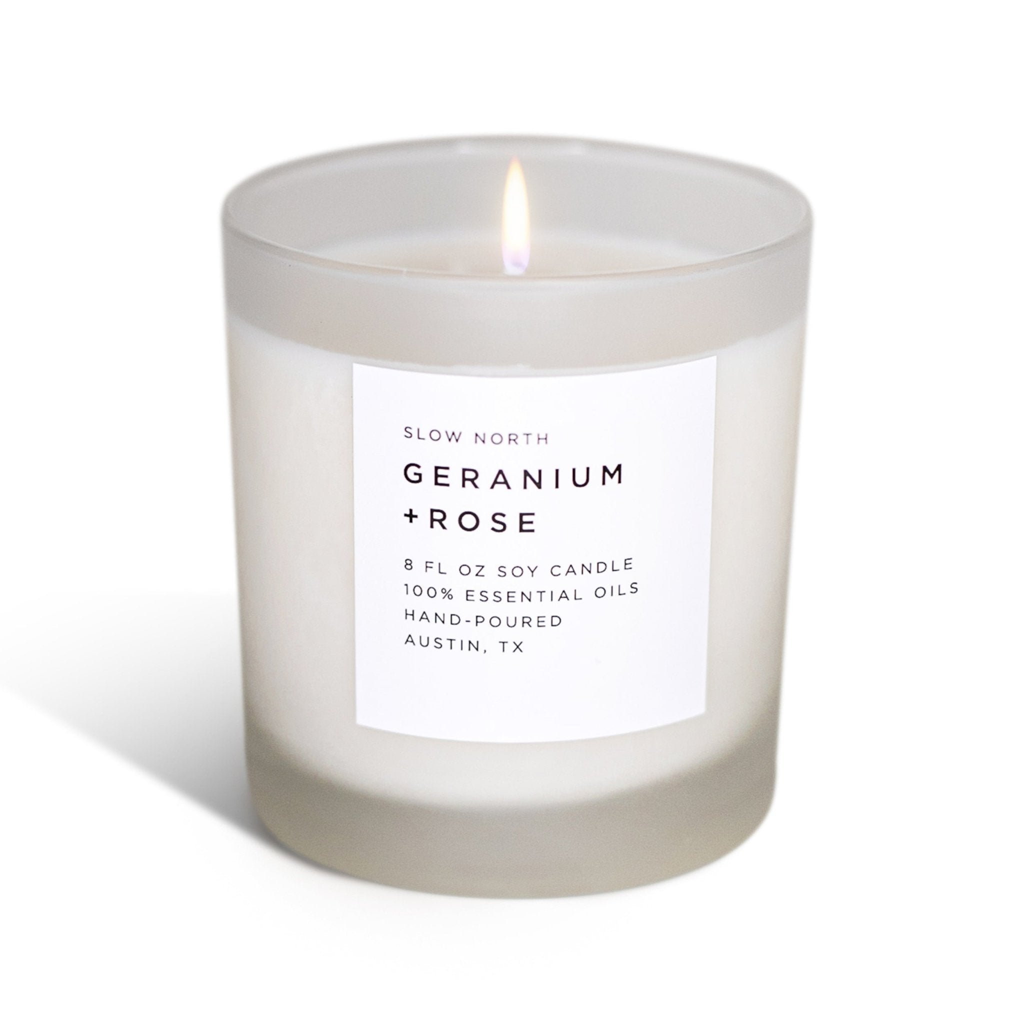 Geranium + Rose - Signature Candle - Bluepandahomedecor