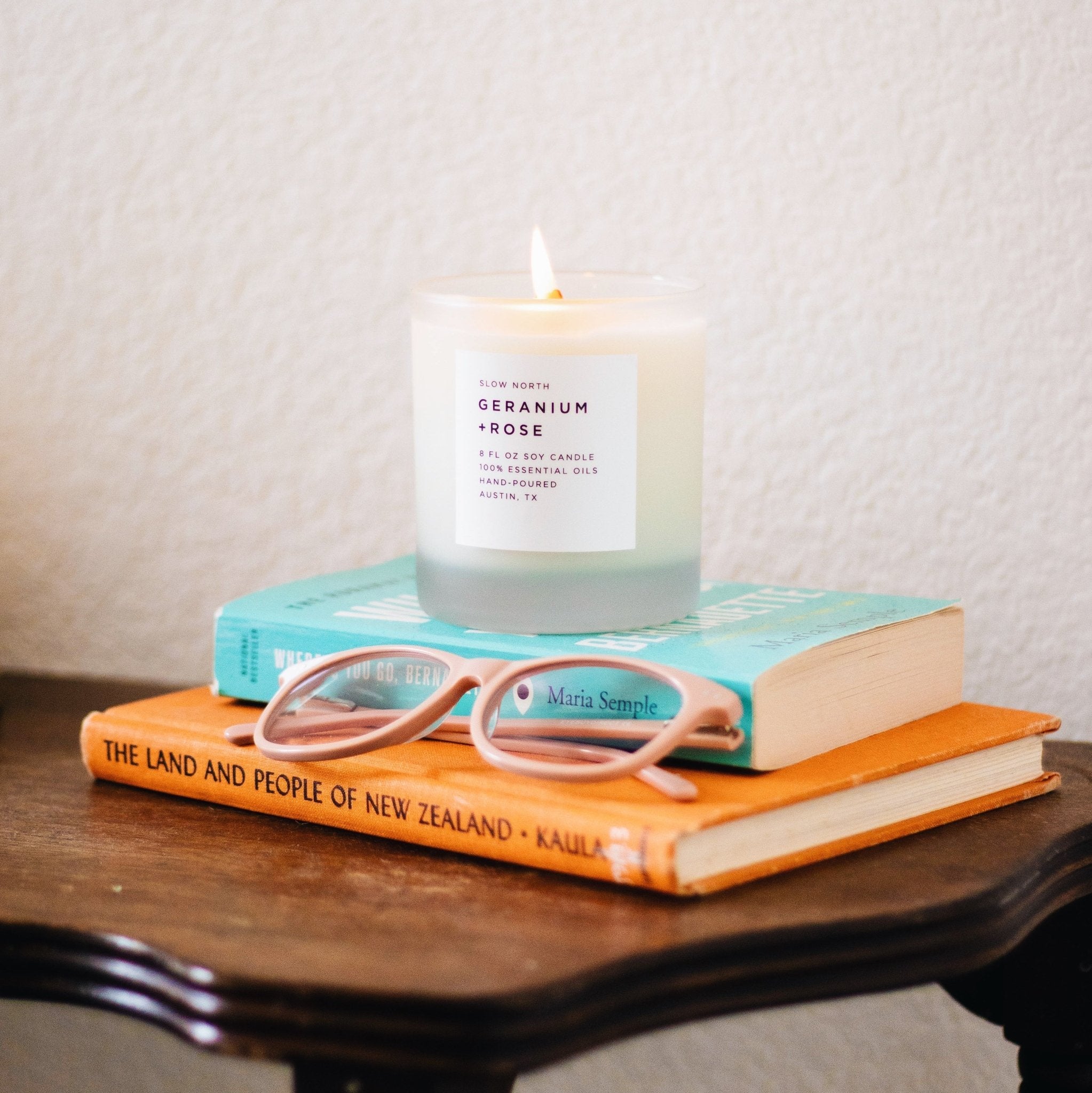 Geranium + Rose - Signature Candle - Bluepandahomedecor