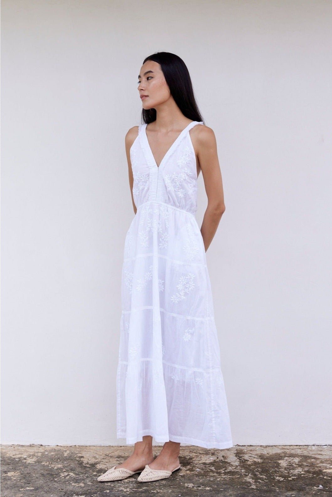 Hand - Embroidered Kos Dress - Bluepandahomedecor