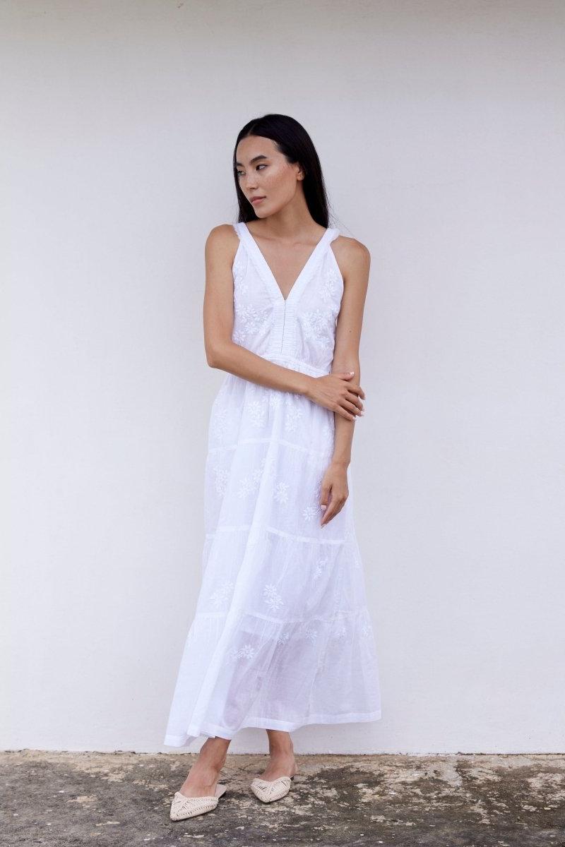 Hand - Embroidered Kos Dress - Bluepandahomedecor