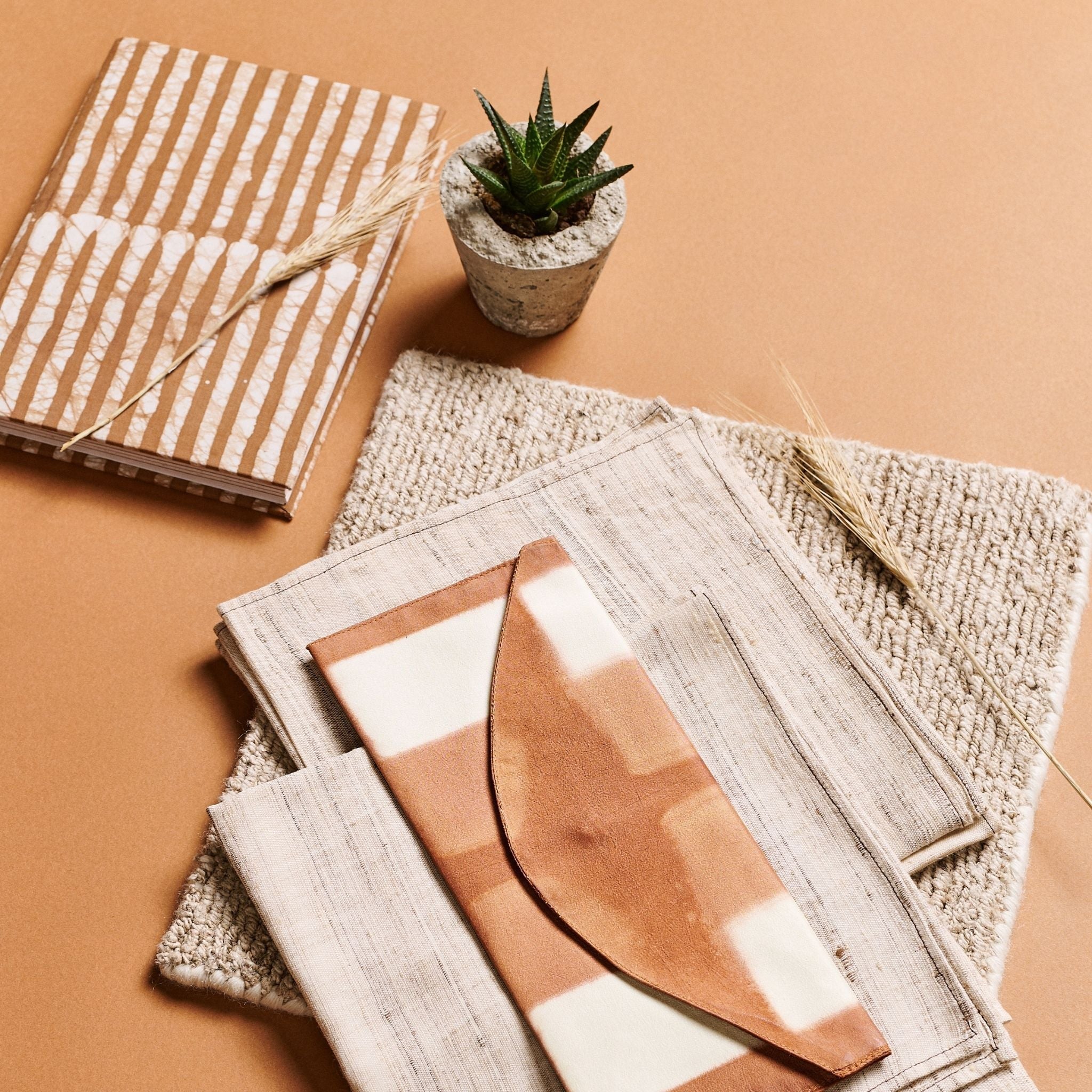 Oak Brown Zero Waste Handmade Artisanal Journal - Bluepandahomedecor