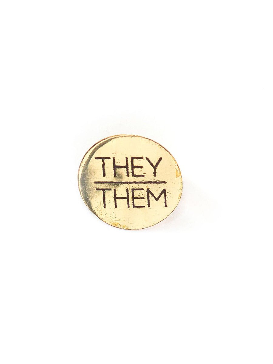 Pronoun Pins - Brass - Bluepandahomedecor