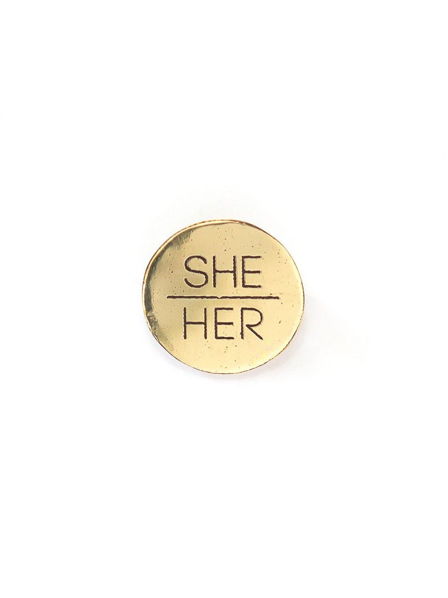 Pronoun Pins - Brass - Bluepandahomedecor