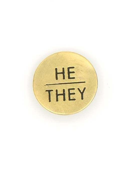 Pronoun Pins - Brass - Bluepandahomedecor