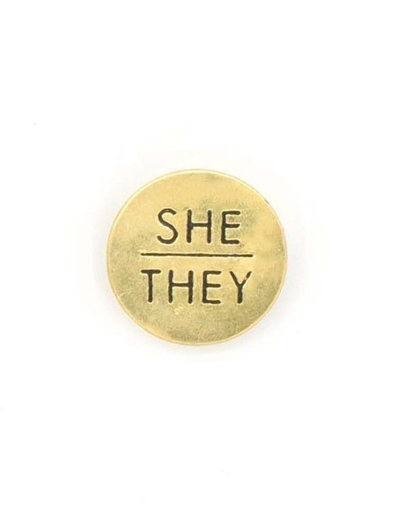 Pronoun Pins - Brass - Bluepandahomedecor