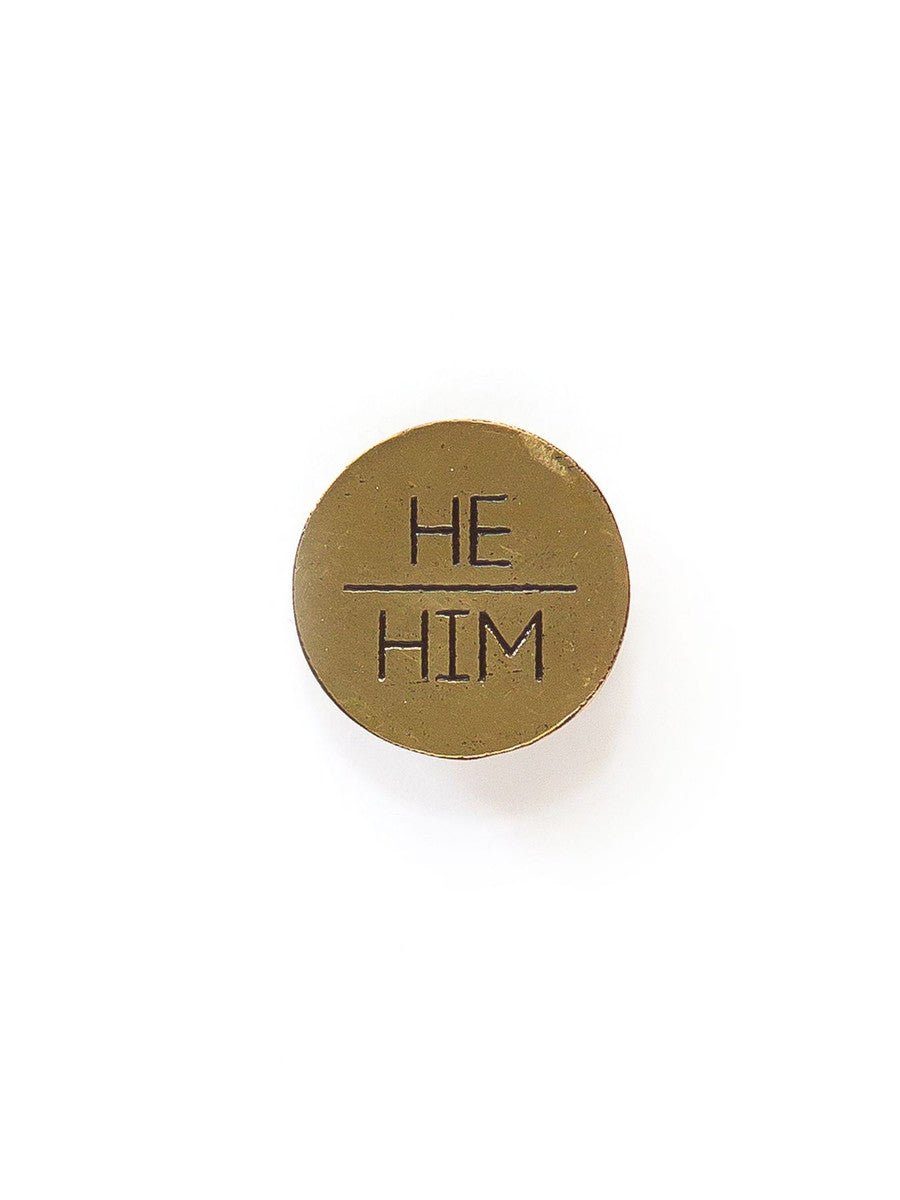 Pronoun Pins - Brass - Bluepandahomedecor