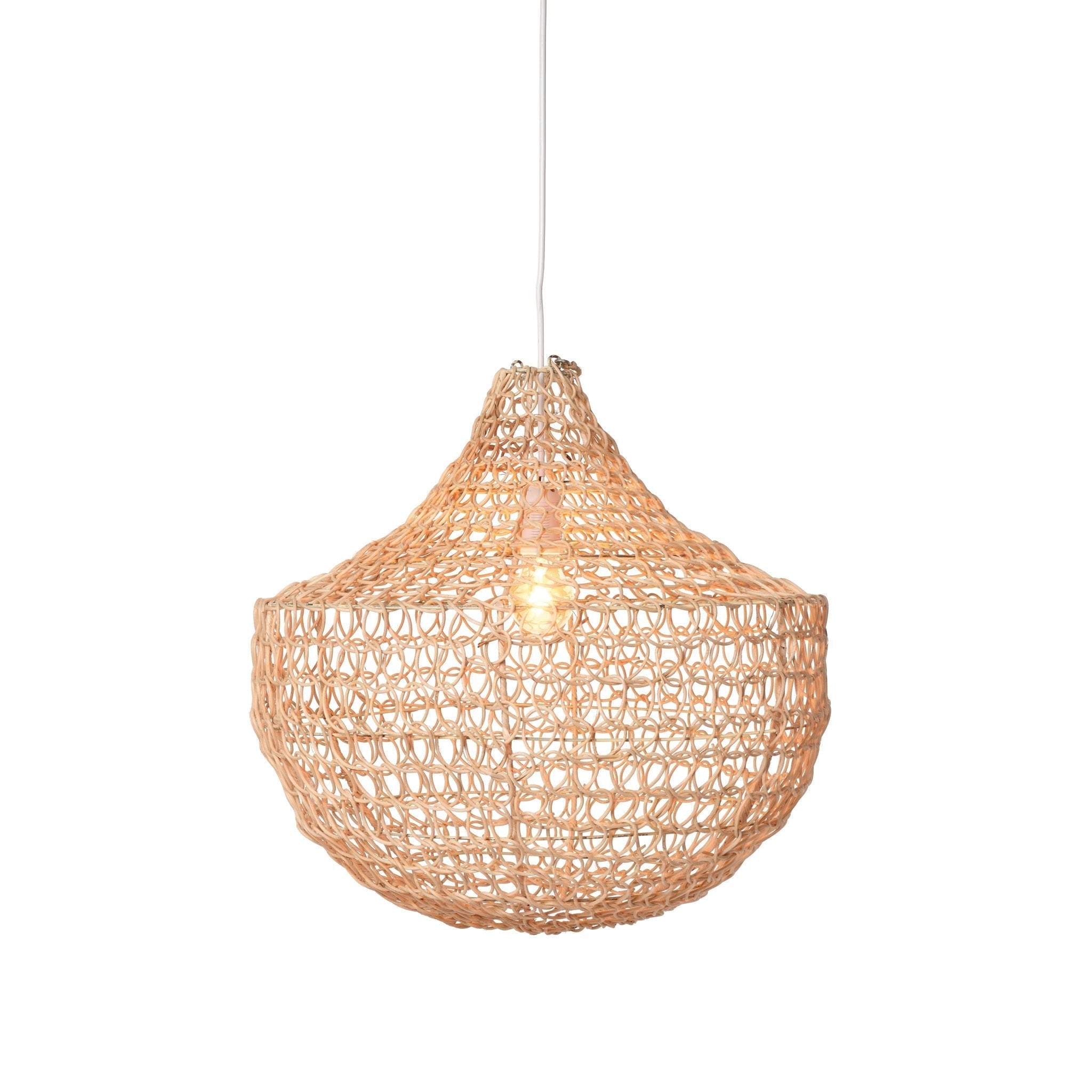 Santa Barbara Rattan Open Weave Pendant - Bluepandahomedecor