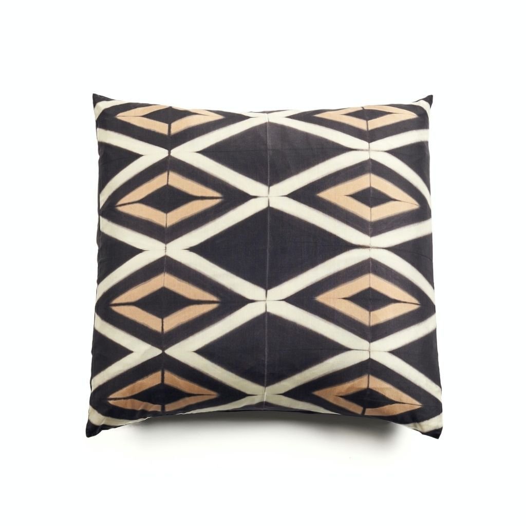 Tisa Handcrafted Shibori Print Mulberry Silk Pillow - Bluepandahomedecor