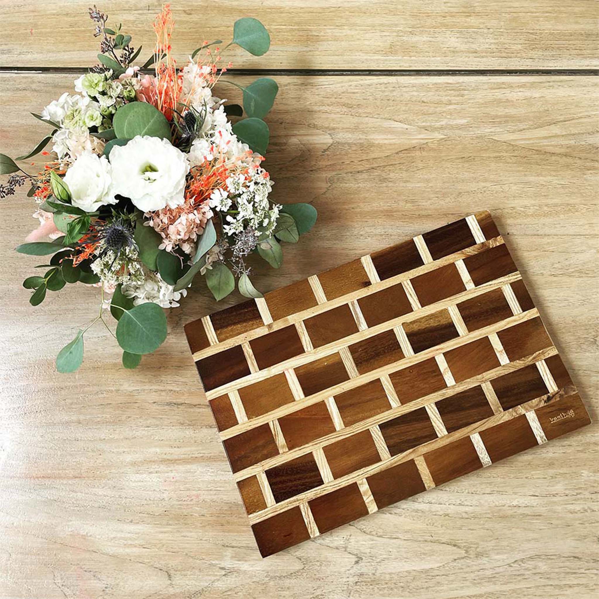 Two Toned Wooden Cutting Board / Charcuterie Board / Cheese Plate, Handmade - Bluepandahomedecor