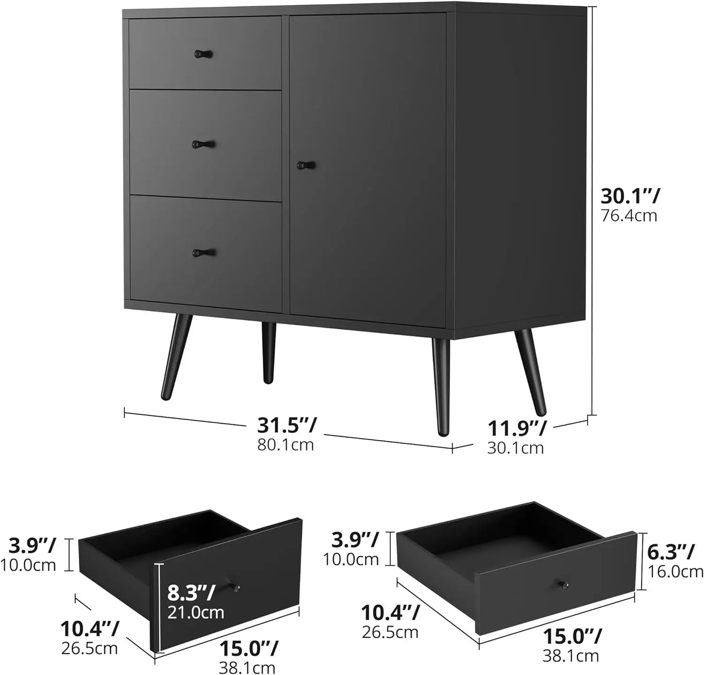 Buffet Sideboard Cabinet, Buffet Cabinet Table with Storage Drawers and Door, Kitchen Buffet Cabinet for Kitchen, Dining Room