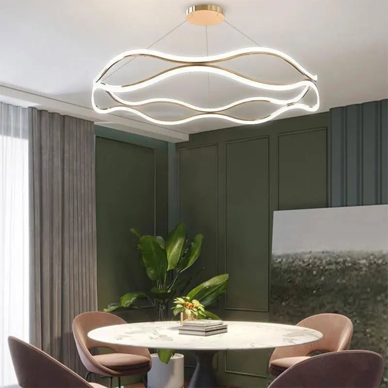 Modern LED Pendant Light For Bedroom Living Dining Room Chandelier Luxury Ring Hanging Lamp Home Decor Indoor Lighting Fixture