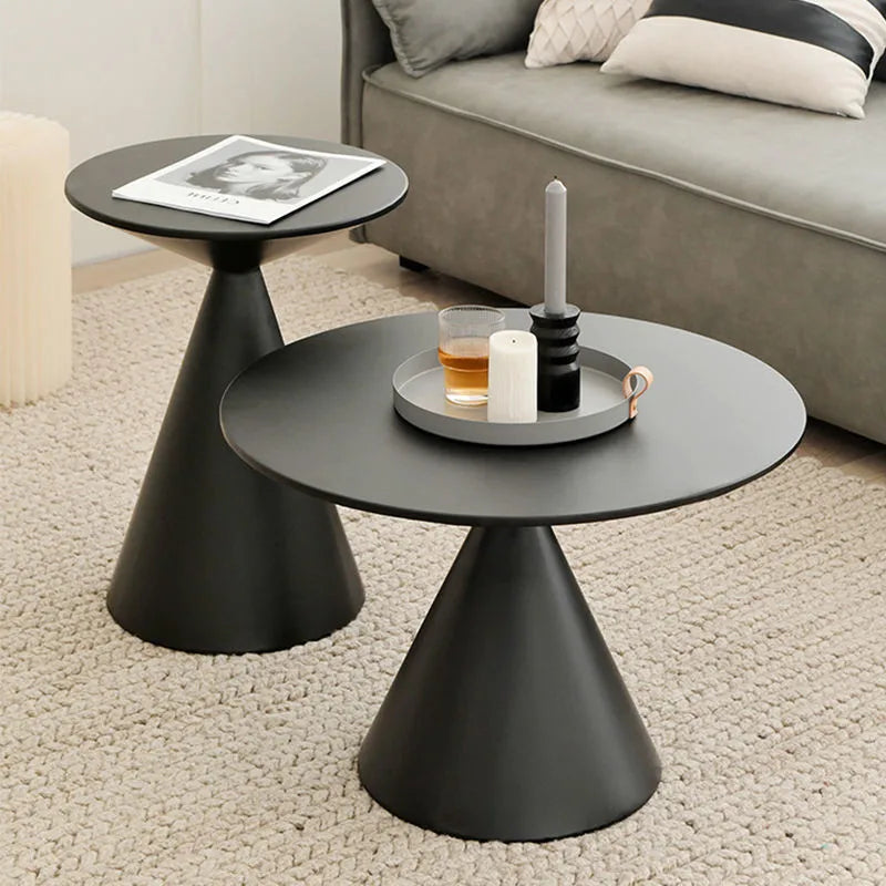 Round Light Luxury Metal Coffee Table Living Room Furniture Sofa Side Table