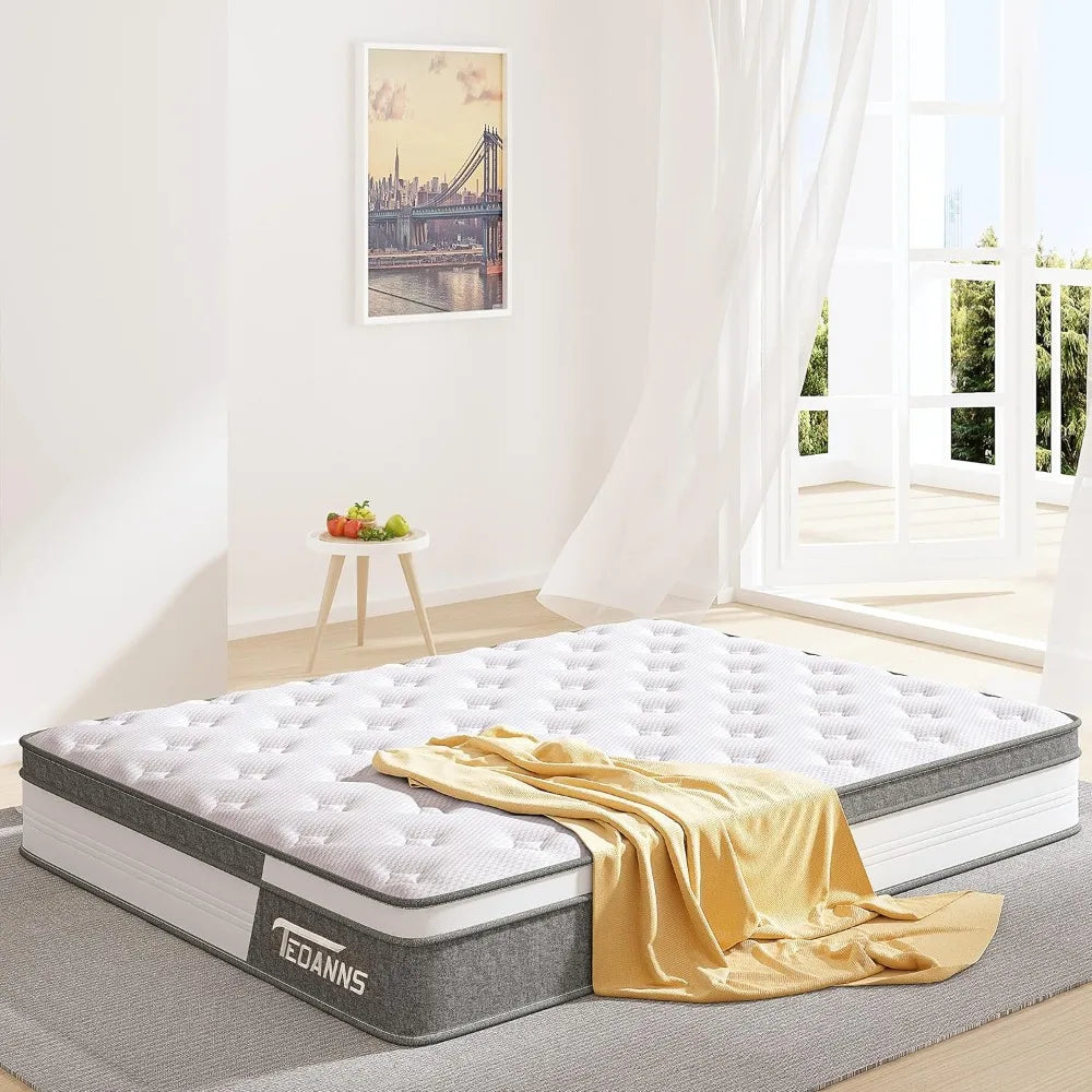 Full Size Mattress, 10 Inch Memory Foam Mattress Bed in a Box, Hybrid Mattress Full Size for Pressure Relief & Supportive,