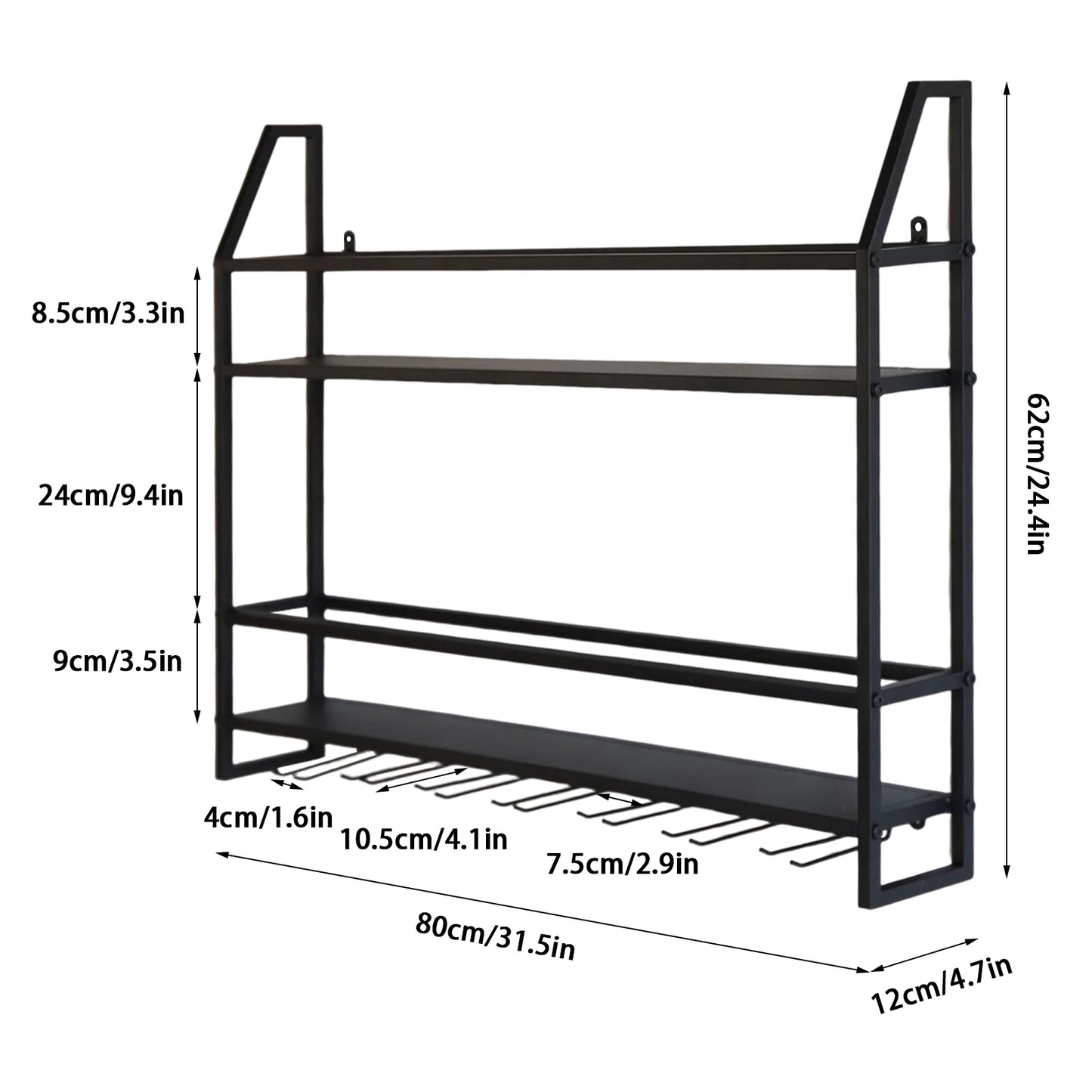 Bar Wine Shelf Wall-Mounted Bottle Holder