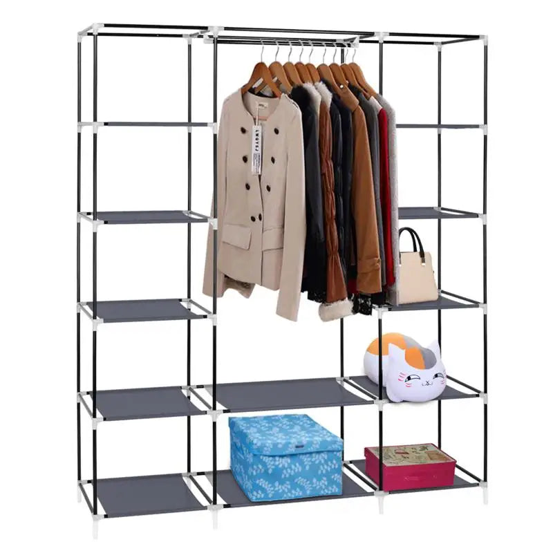 69" Portable Clothes Closet Wardrobe Non-Woven Fabric Wardrobe