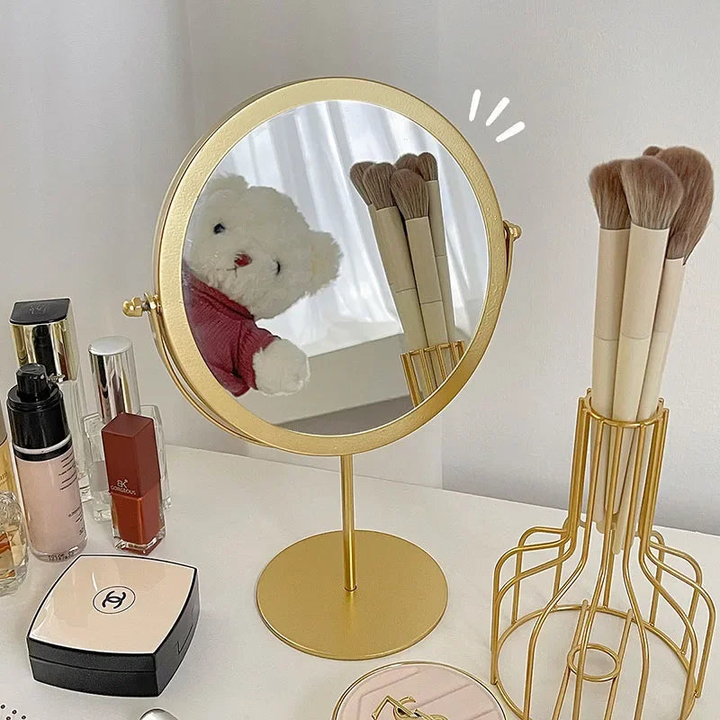 Nordic Mini Mirror Light Lamp Princess Luxury Desk School Locker Bedroom Wall Art Makeup Mirror Modern House Decorations