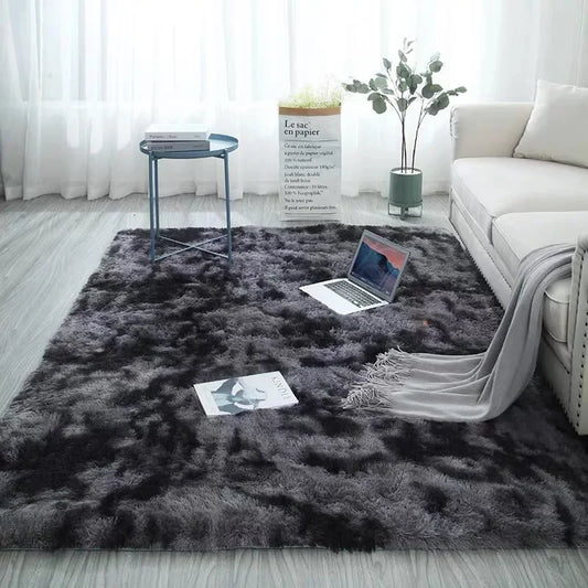 Gray Carpet for Living Room Plush Rug Bed Room Floor Fluffy Mats