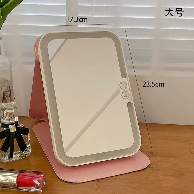Nordic Mini Mirror Light Lamp Princess Luxury Desk School Locker Bedroom Wall Art Makeup Mirror Modern House Decorations