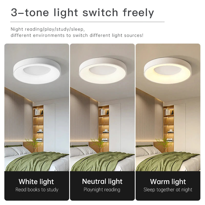 DVLIIL Nordic Modern LED Ceiling Lights Round Ceiling Lamp Kitchen Living Room Bedroom Lighting Fixtures Home Decoration Light