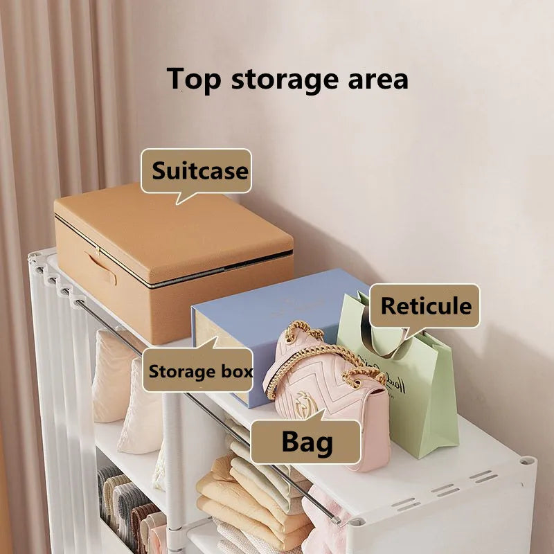 Dustproof Simple Wardrobe Home Bedroom Dormitory Plastic Multi-Layer Clothing Quilt Toys Books Debris Storage Cabinet