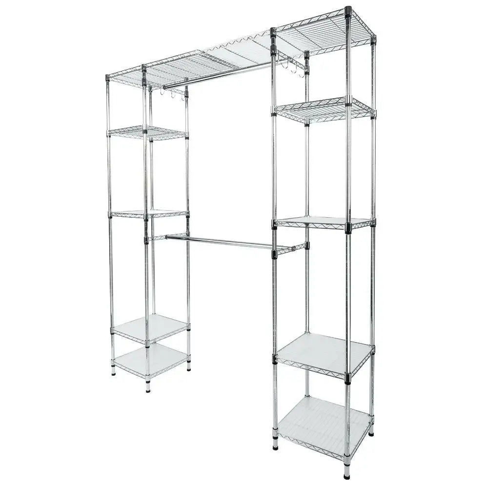 Custom Closet Organizer Shelves System Kit Clothes Storage Metal Rack