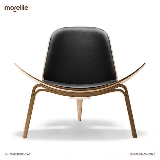 Northern Europe Three-Legged Shell Chair Ash Plywood Fabric Living Room Chair Modern Single Person Lounge Chairs Home Furniture