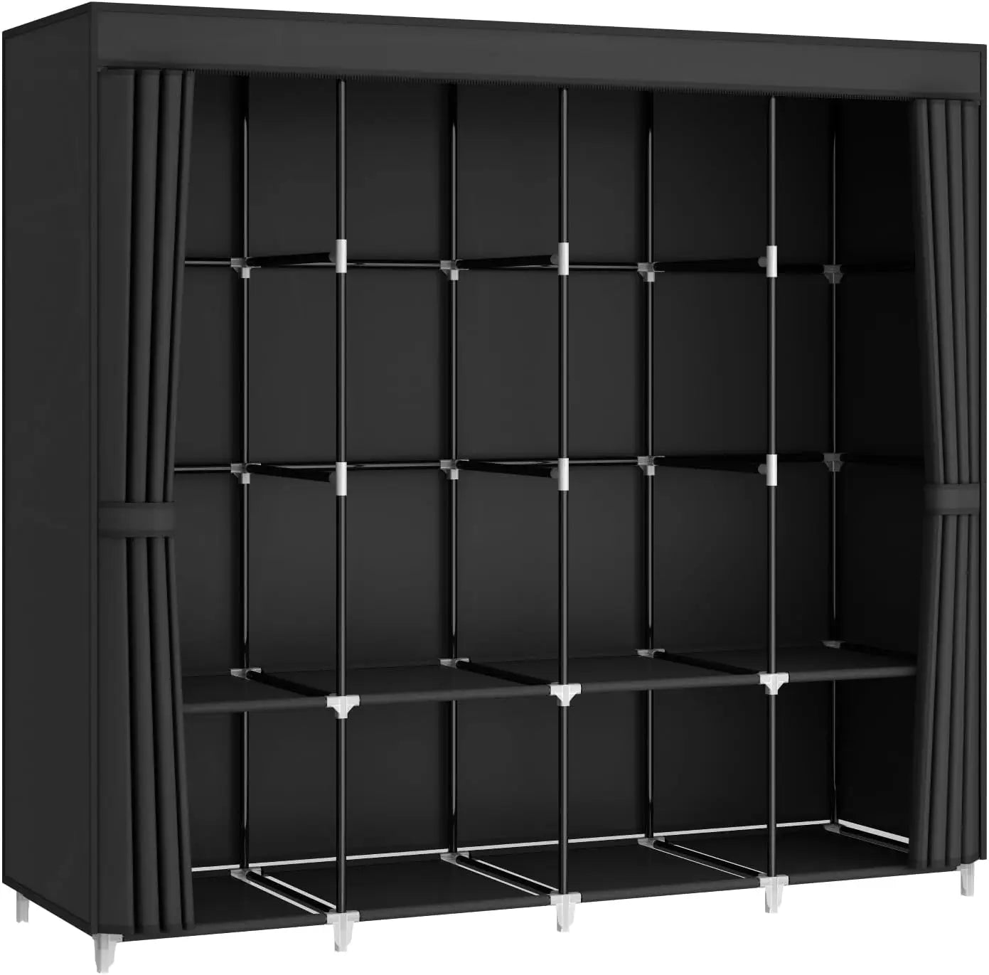 67 Inch Large Capacity Portable Closet Wardrobe with Non-Woven Fabric Cover