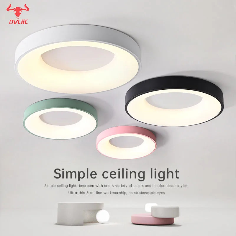 DVLIIL Nordic Modern LED Ceiling Lights Round Ceiling Lamp Kitchen Living Room Bedroom Lighting Fixtures Home Decoration Light