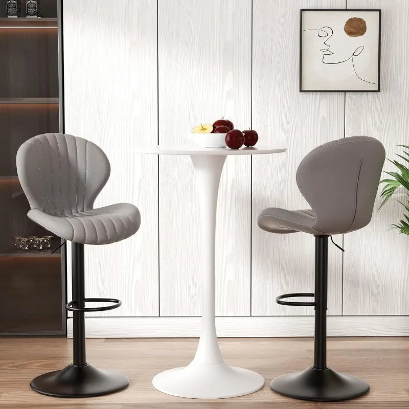 Bar Stools Set of 2 Modern Swivel Bar Chairs, Barstools Counter Height with High Backrest