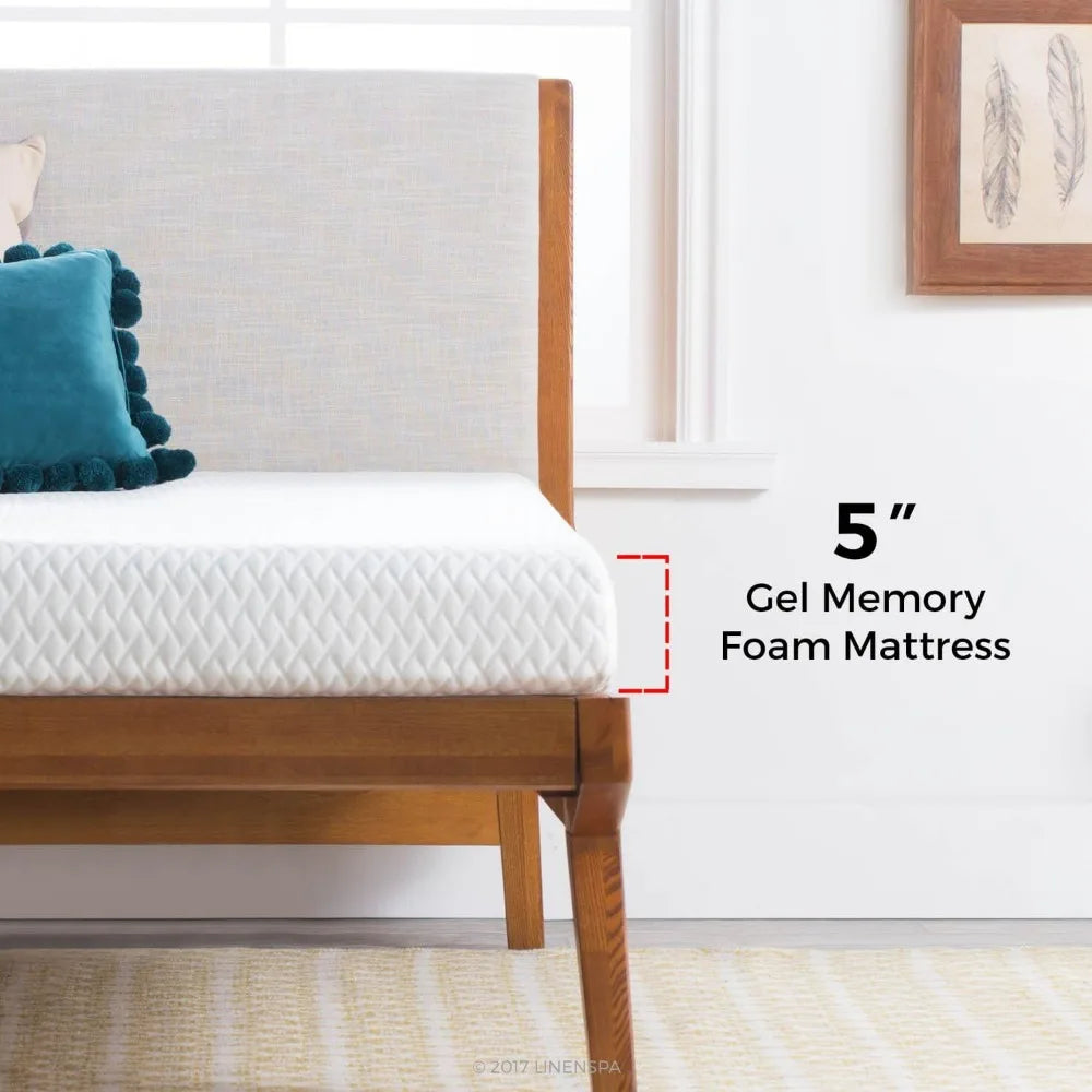 5 Inch Gel Memory Foam Mattress, Firm Mattress