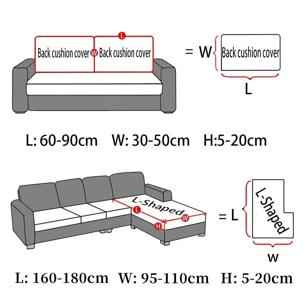 Double-Side Waterproof Sofa Seat Cushion Cover Jacquard Chair Cover Slipcover Polar Fleece Sofa Covers