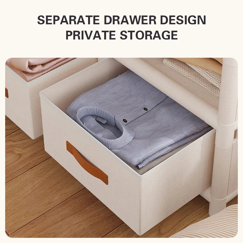 Household Wardrobe Simple Assembly Wardrobe Bedroom Dustproof Wardrobe Thickened Clothing Storage Rack Sundries Organizing Shelf